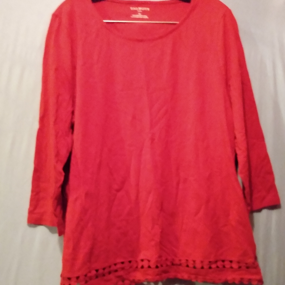 Talbot's XL 3/4 Sleeve Red Top